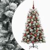 vidaXL Kunstig hengslet juletre med kuler 150 cm 150 LED-lys Varmhvit