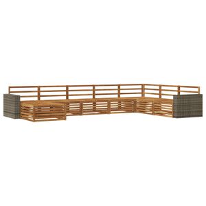 vidaXL Utend&oslash;rs sofa-sett 8 stk. Naturlig Solid akasietre