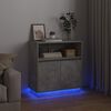 vidaXL LED sideboard Betonggr&aring; 71 x 34,5 x 75 cm Konstruert tre