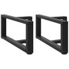 vidaXL Salongbordben T-formet 2 stk svart 70x25x(30-31) cm st&aring;l