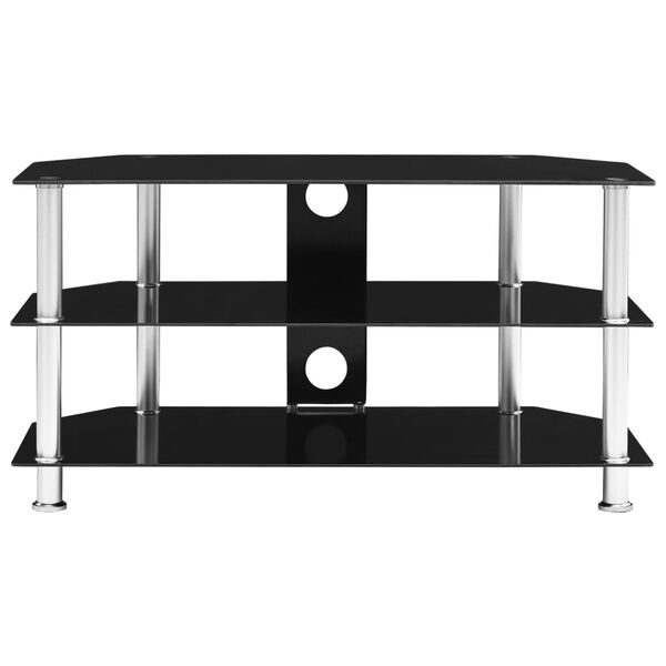 vidaXL TV-benk svart 96x46x50 cm herdet glass