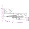 vidaXL Sengeramme i metall med hode- og fotgavl hvit 100x200 cm