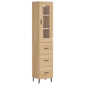 vidaXL Highboard sonoma eik 34,5x34x180 cm konstruert tre