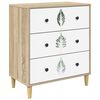 vidaXL Kommode HANAU Gr&oslash;nt bladtrykk 66 x 36,5 x 75 cm Konstruert tre