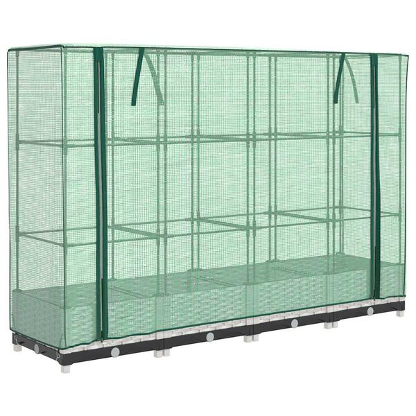 vidaXL H&oslash;yseng med drivhustrekk rottingutseende 160x40x123 cm