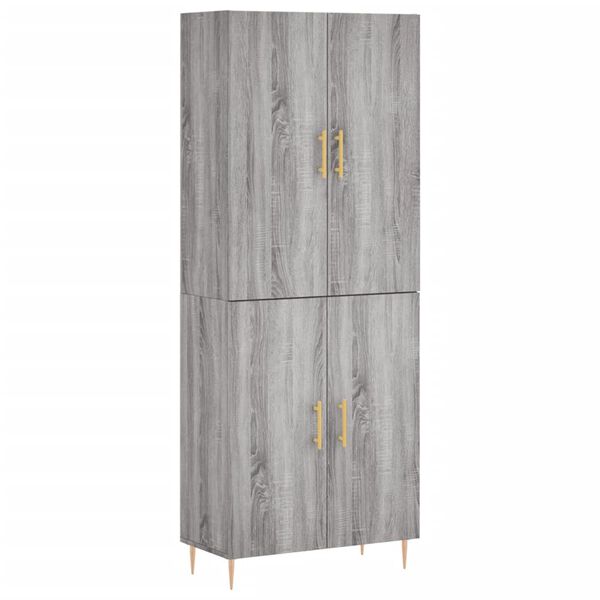 vidaXL Highboard gr&aring; sonoma 69,5x34x180 cm konstruert tre