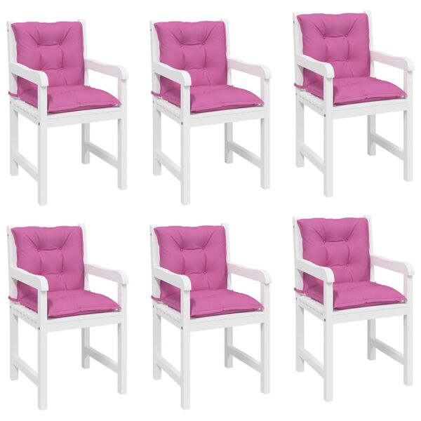 vidaXL Stolputer med lav ryggst&oslash;tte 2 stk rosa 100x50x7 cm stoff