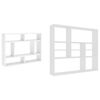 vidaXL Vegghylle hvit 90x16x78 cm konstruert tre