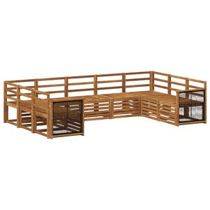 vidaXL Seksjonssofa Sett 7 pcs Naturlig Solid akasietre