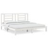 vidaXL Sengeramme med madrass hvit 200x200 cm heltre furu