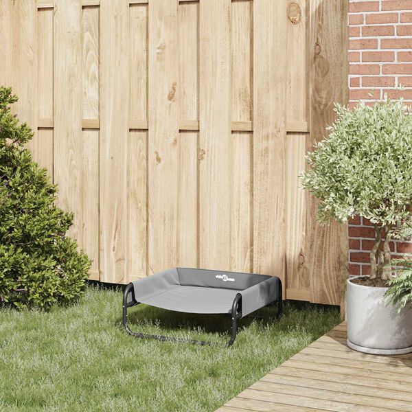 vidaXL Hundeseng Lysegrå s Oxford-stoff og stål