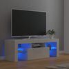 vidaXL TV-benk med LED-lys høyglans hvit 120x35x40 cm