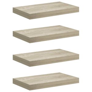 vidaXL Flytende vegghyller 4 stk eik 40x23x3,8 cm MDF