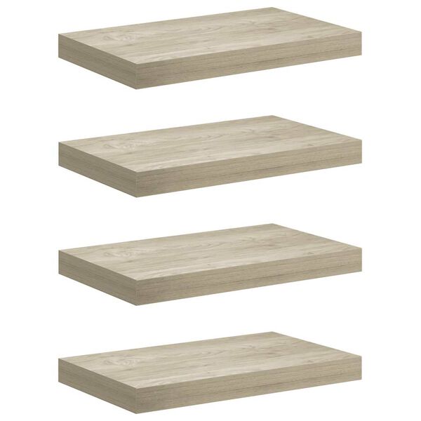 vidaXL Flytende vegghyller 4 stk eik 40x23x3,8 cm MDF