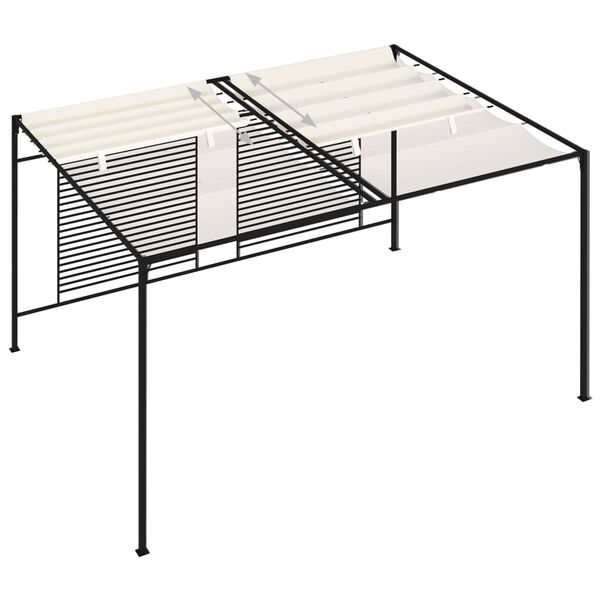 vidaXL Paviljong med uttrekkbart tak 3x4x2,3 m kremhvit 180 g/m²