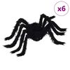 vidaXL Halloween Edderkopp Dekorasjon 6 stk. Svart 75 cm