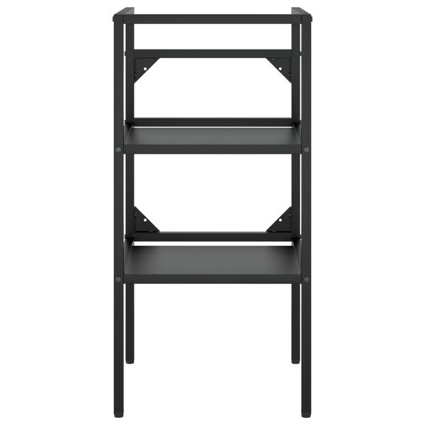 vidaXL Servantramme med innebygd servant svart jern