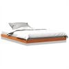 vidaXL Sengeramme brun 135x190 cm heltre furu