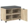 vidaXL Gangbenk med pute Ensfarget Sonoma eik 60 x 38 x 46 cm