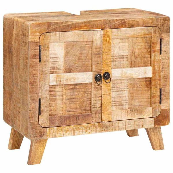 vidaXL Baderomsskap med hylle Brun Solid mango tre og kompositt tre