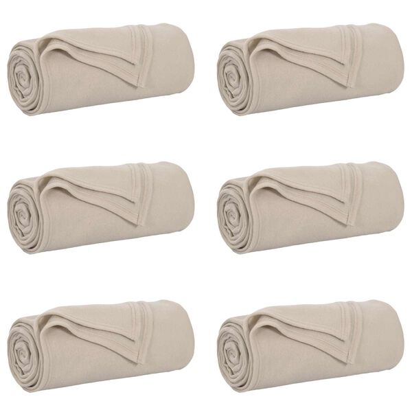 vidaXL Kastepledd 6 pcs Beige 240 x 220 cm Fleece
