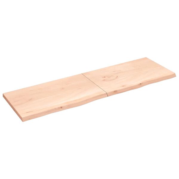 vidaXL Benkeplate til bad 200x60x(2-4) cm ubehandlet heltre