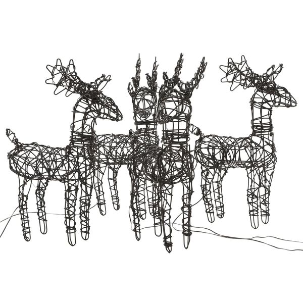 vidaXL Julepynt 4 stk reinsdyr 160 LED varmhvit rotting