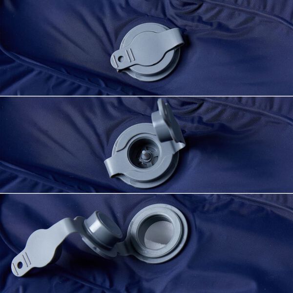 vidaXL Selvoppbl&aring;sende campingmadrass med pute for 1 person marinebl&aring;