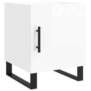 vidaXL Nattbord h&oslash;yglans hvit 40x40x50 cm konstruert tre