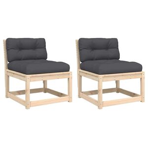 vidaXL Hagesofaer med puter 2 stk heltre furu