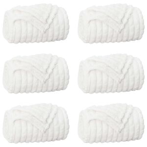vidaXL Kastepledd 6 stk. Hvit 200 x 150 cm 4.5 kg Fleece