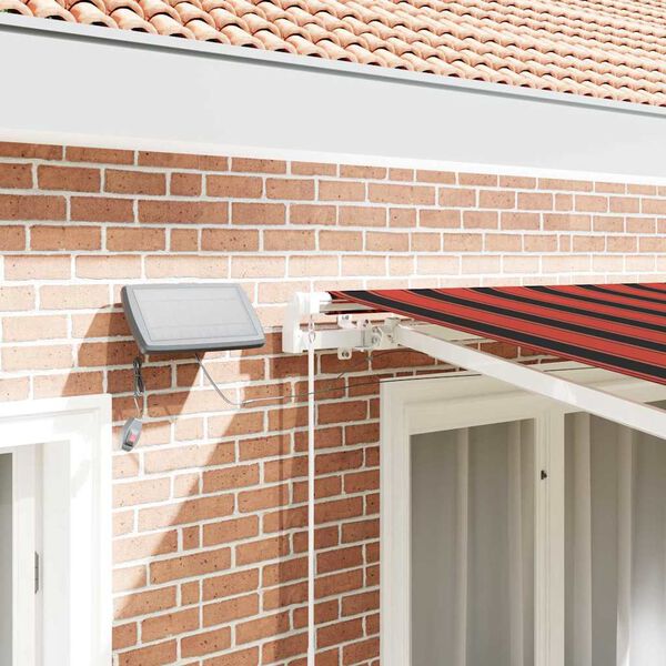 vidaXL Manuell uttrekkbar markise med LED 300x250 cm oransje og brun