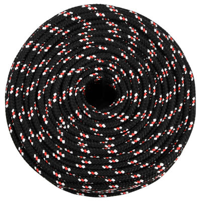 vidaXL Båttau svart 10 mm 100 m polypropylen