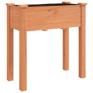 vidaXL Plantekasse med foring brun 71x37x76 cm heltre gran