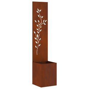 vidaXL Hageprivat skjerm Blomster Rusten 32 x 32 x 150 cm Cortenst&aring;l