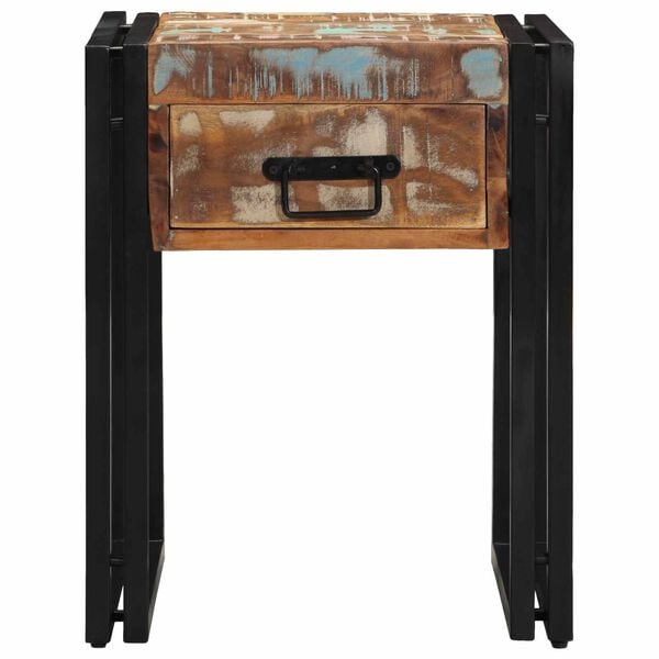 vidaXL Avlastningsbord med skuff 40 x 40 x 50 cm Massiv Reclaim Tre