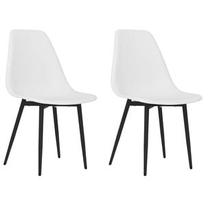 vidaXL Spisestoler 2 stk hvit PP
