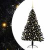 vidaXL Kunstig Forh&aring;ndsopplyst Juletre med 150 LED Svart 150 cm PVC