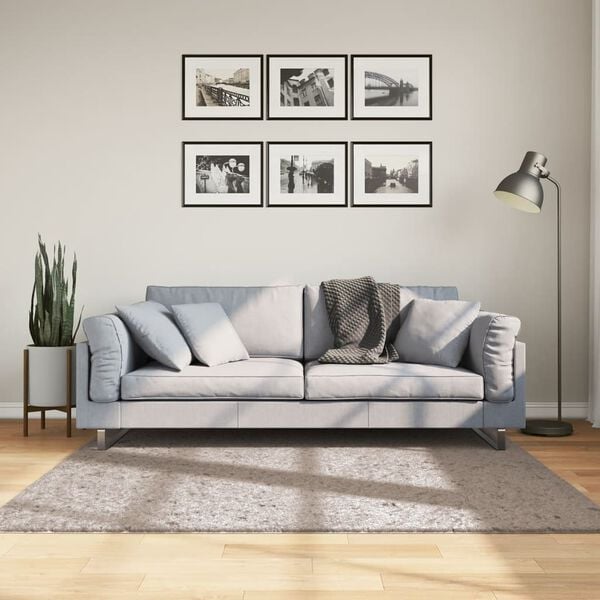 vidaXL Tykt teppe PAMPLONA h&oslash;y luv moderne beige 160x160 cm