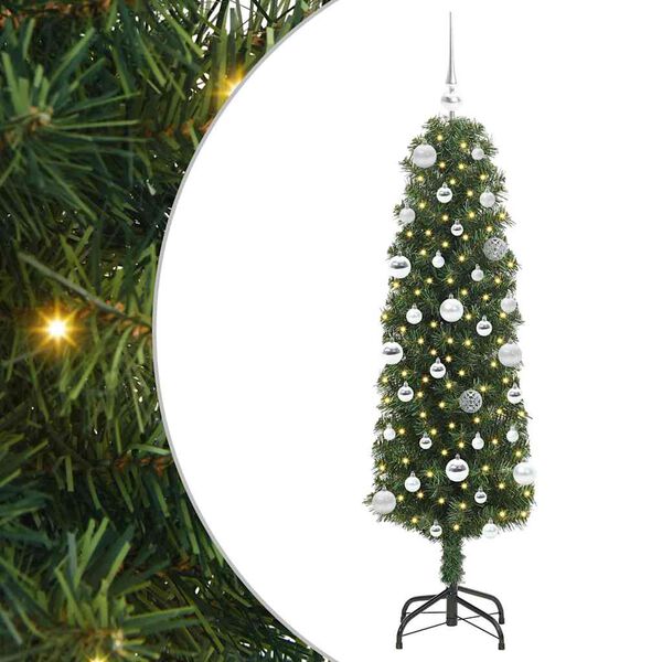 vidaXL Kunstig juletre med 150 LED gr&oslash;nn 150 cm PVC og st&aring;l og plast