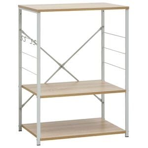 vidaXL Hylle til mikrob&oslash;lgeovn hvit eik 60x39,6x79,5 cm konstruert tre
