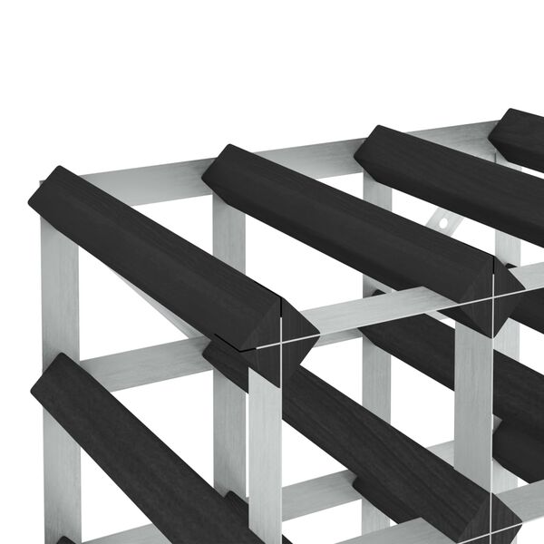 vidaXL Vinstativ for 120 flasker svart heltre furu