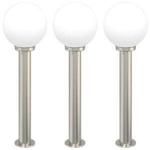 vidaXL Pullertlamper 3 stk 80 cm rustfritt st&aring;l IP44