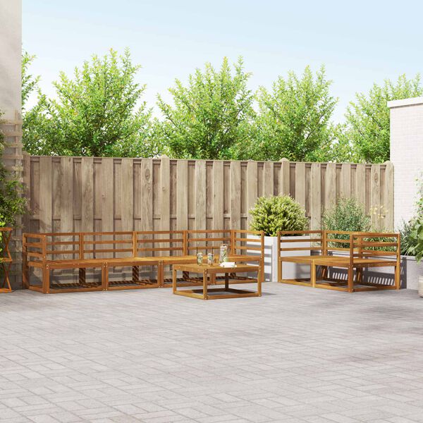 vidaXL Utend&oslash;rs sofa-sett 7 pcs Naturlig Solid akasietre