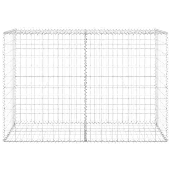 vidaXL Gabion med dekker galvanisert st&aring;l 150x60x100 cm
