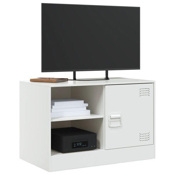 vidaXL TV-benker 2 stk hvit 67x39x44 cm st&aring;l