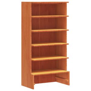 vidaXL Skoskap voksbrun 52x30x104 cm heltre furu