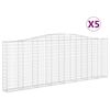 vidaXL Gabionkurver buede 5 stk 400x30x140/160 cm galvanisert jern