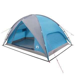 vidaXL Camping Telt med Regntrekk Vanntett 4-personers Bl&aring;