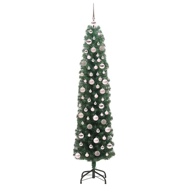vidaXL Kunstig juletre med 300 LED gr&oslash;nn 180 cm PVC og st&aring;l og plast